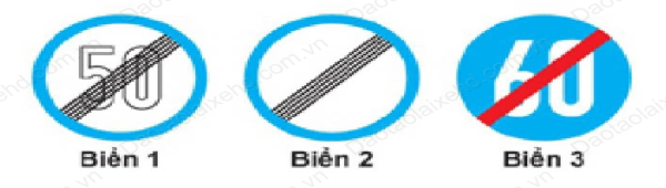 Hiệu lực của biển “Tốc độ tối đa cho phép” hết tác dụng khi gặp biển nào dưới đây?