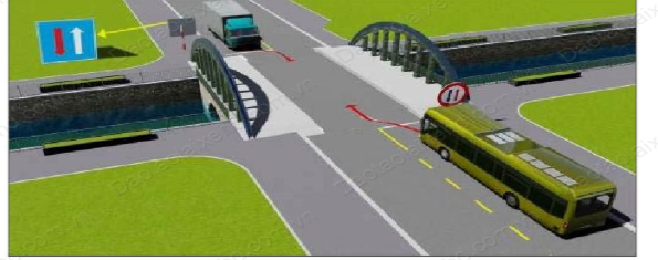 Xe nào phải nhường đường trong trường hợp này?